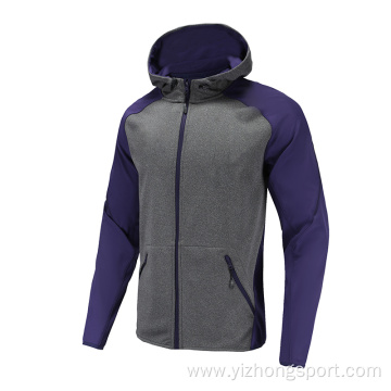 Mens Soccer Wear Zip Up Hoodies Purple